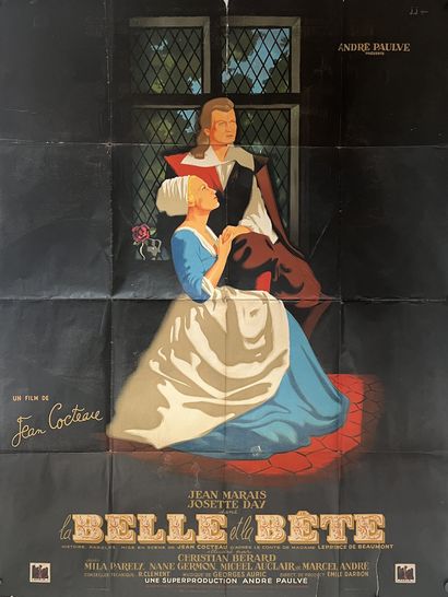 null LA BELLE ET LA BETE Jean Cocteau. 1946.
120 x 160 cm. Affiche française. Jean...