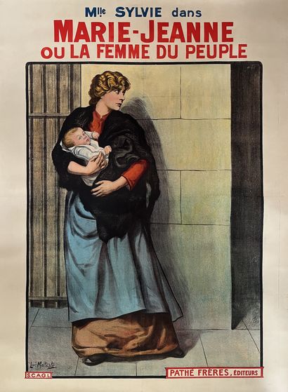 null MARIE-JEANNE OU LA FEMME DU PEUPLE Georges Denola. 1914.
120 x 160 cm. Affiche...