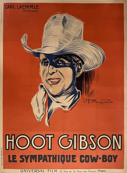 null HOOT GIBSON Passe-Partout. c. 1930.
120 x 160 cm. Affiche française. J.L. Wagner....