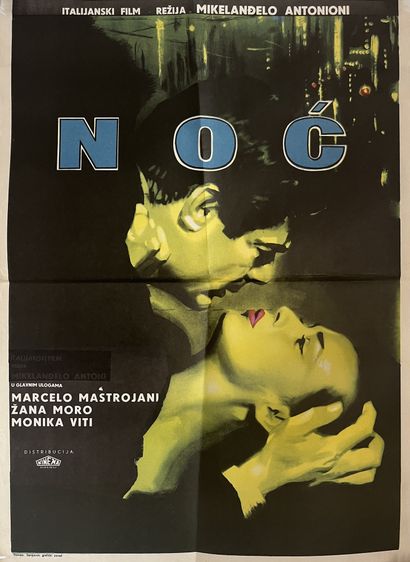 null NOC / LA NOTTE Michelangelo Antonioni. 1961.
50 x 66 cm. Affiche yougoslave....