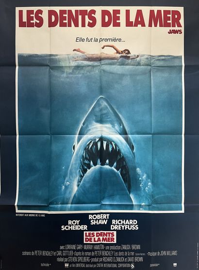 null LES DENTS DE LA MER / JAWS Steven Spielberg. 1975.
120 x 160 cm. Affiche française....