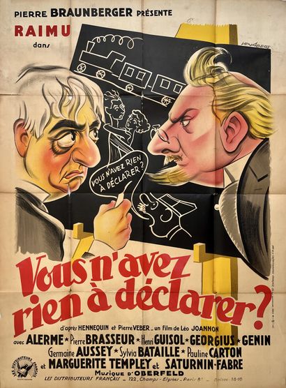 null VOUS N'AVEZ RIEN A DECLARER Léo Joannon. 1937.
120 x 160 cm. Affiche française....