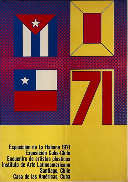 null ANONYMOUS Exposicion de la Habana 1971. Exposicion Cuba - Chile. Offset poster....
