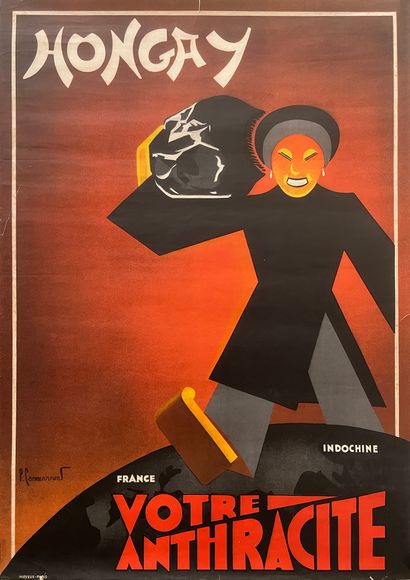 null COMMARMOND Pierre
Hongay. Votre anthracite. France Indochine. Circa 1935. Affiche...