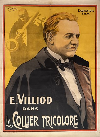 null LE COLLIER TRICOLORE c. 1920.
120 x 160 cm. Affiche française. F. Gottlob. Imp....