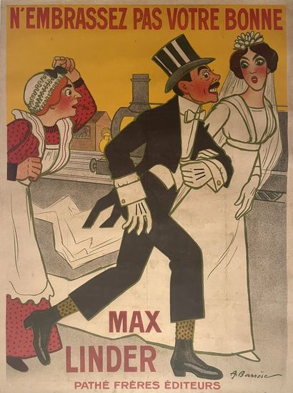 null N'EMBRASSEZ PAS VOTRE BONNE Max Linder. 1914.
120 x 160 cm. Affiche française....