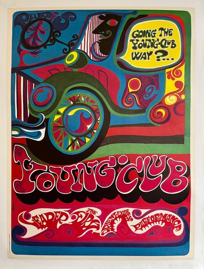 null TOCHE Young Club Paris. Circa 1970. Affiche offset. Lalande - Courbet - Wissous....