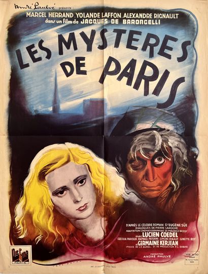 null LES MYSTERES DE PARIS Jacques de Baroncelli. 1943.
60 x 80 cm. Affiche française....