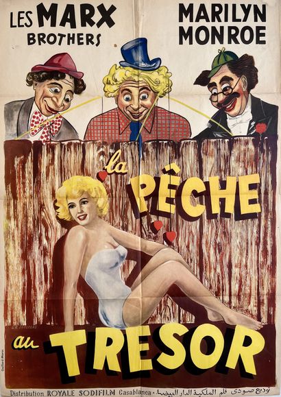 null LA PECHE AU TRESOR / LOVE HAPPY David Miller. 1949.
74 x 106 cm. Affiche marocaine....
