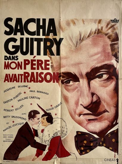 null MON PERE AVAIT RAISON Sacha Guitry. 1936.
60 x 80 cm. Affiche française. Martinet....