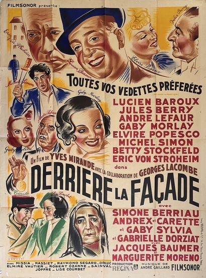 null DERRIERE LA FACADE Georges Lacombe, Yves Mirande. 1939.
120 x 160 cm. Affiche...