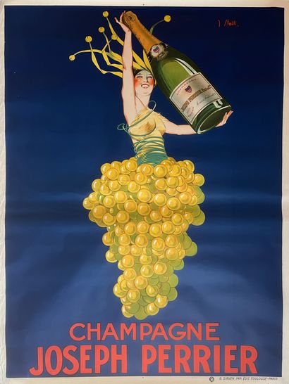 null STALL J Champagne Joseph Perrier. Circa 1929. Affiche lithographique. B. Sirven,...
