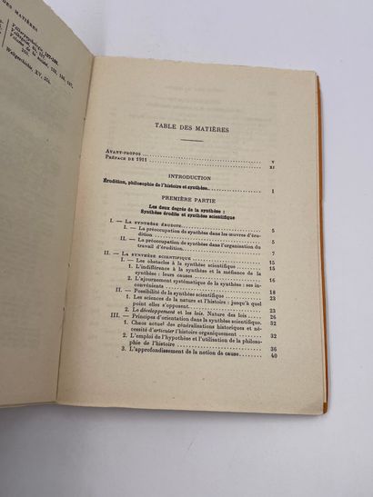 null 1 Volume : "LA SYNTHÈSE EN HISTOIRE", (Son Rapport avec la Synthèse Générale),...