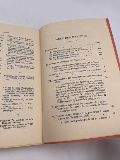 null 1 Volume : "LE DOSSIER DE L'AFFAIRE DES TEMPLIERS", Georges Lizerand, Collection...