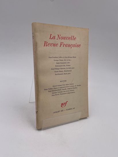 null 1 Volume : "LA NOUVELLE REVUE FRANÇAISE, NUMÉRO 247", Juillet 1973, Marcel Arland,...