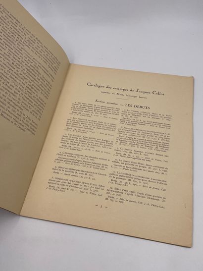 null 1 Volume : "CATALOGIE DES ESTAMPES DE JACQUES CALLOT", Musée Historique Lorrain,...