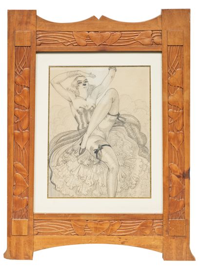 Georges Henry TRIBOUT (1884-1962) Danseuse Mine de plomb sur papier Cachet de l'atelier...