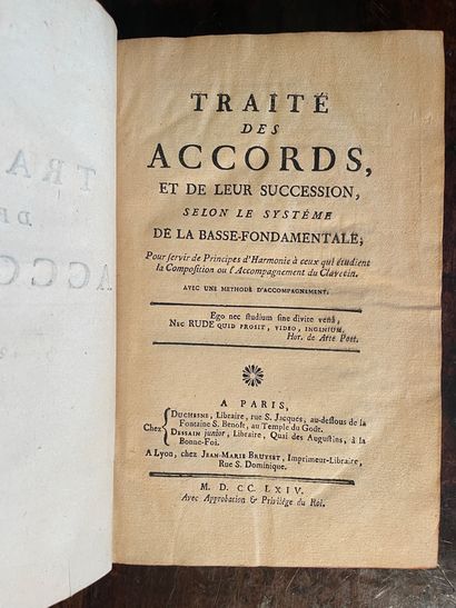 ROUSSIER Pierre Joseph : Treaty of chords and their succession according to the system...