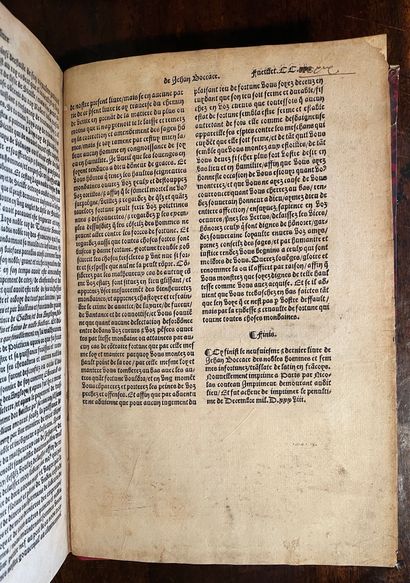 BOCCACE Jean : Bocace des nobles maleureux.
Bound in-folio half red morocco, boards...