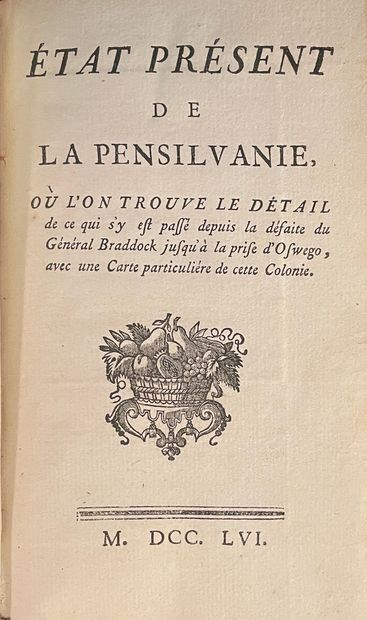 LA VILLE Abbé de et SMITH William : Etat présent de la Pensilvanie. (où l'on trouve...