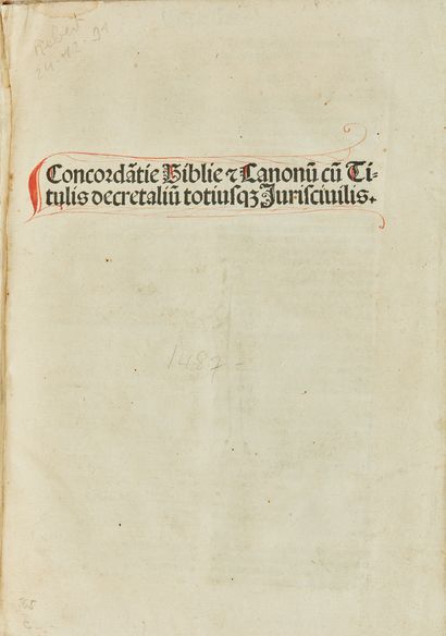 JOHANNES JOHANNIS (Johannes Nivigellensis) : Concordatie Biblie et Canonum cum Titulis...