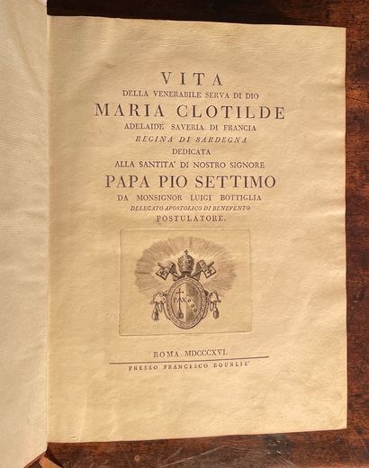 [DUCHESSE de BERRY] BOTTIGLIA Luigi : Vita della venerable serva di Dio Maria Clotilde...
