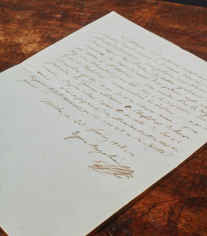 EUGENE NAPOLEON (Eugène de BEAUHARNAIS). Lettre autographe signée et adressée le...