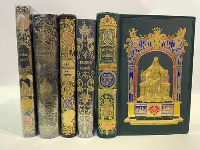 null 
Ensemble de cinq volumes en cartonnage dont Le Père Jardinier, Les Reines de...
