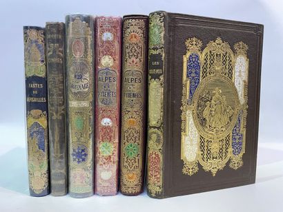 null 
Ensemble de six volumes en cartonnage dont Les Douze Mois, Alpes et Pyrénées,...