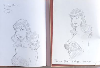 BERTHET * Set of 2 dedications : Pin-up 1 and
Sketches of the volume 6 (under box...
