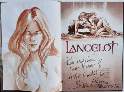 ALEXE * Dedication: Lancelot 4. First edition with an exceptional color drawing of...