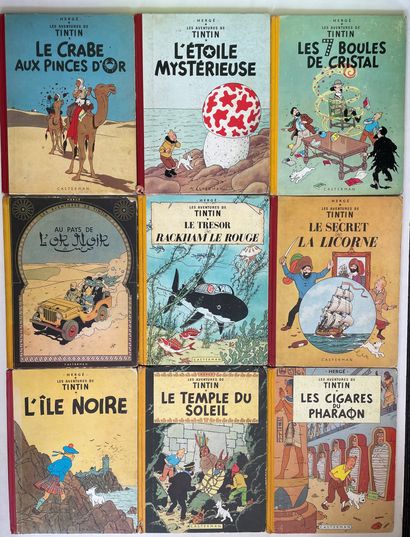 Tintin - Set of 9 albums : Crab (B11, FR),...