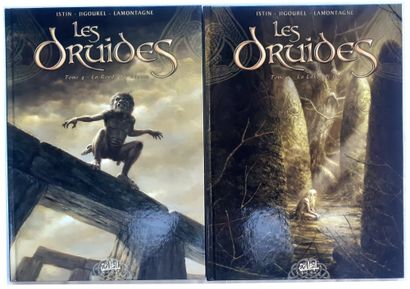 LAMONTAGNE * Set of 2 dedications : Les druides 2 et 3. Original editions decorated...