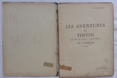 null Tintin B&W - Au Congo : First edition Petit Vingtième, ninth mile. Bad cond...