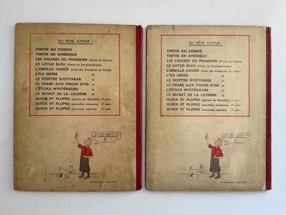null Tintin - Set of 2 albums : The broken ear (EO, red back, A20), The black island...