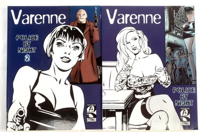 VARENNE * Set of 2 dedications : Police by night.
Original editions decorated with...