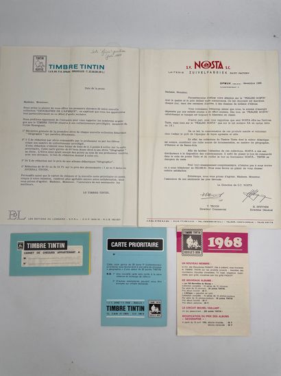 null Tintin - Set of 19 documents related to the point/stamp: Advertisements, order...