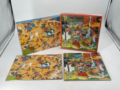 null Asterix - Set of 2 jigsaw puzzles : Very rare game edited by VERA toys, orange...