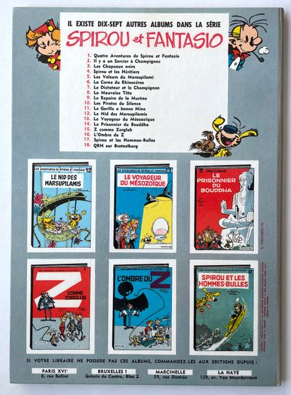 null Spirou 15 : Z like Zorglub. 2nd edition of 1967 very close to new condition...