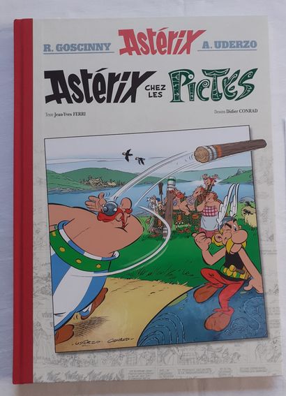 CONRAD * Dedication:
Asterix at the Picts, Large format canvas print with a drawing...
