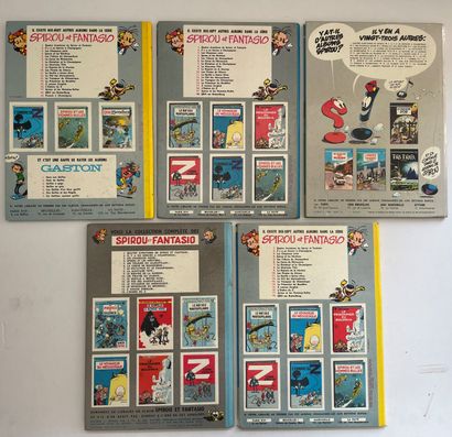 null Spirou et Fantasio - Set of 5 albums : 8 (1964, light blue back, good condition),...