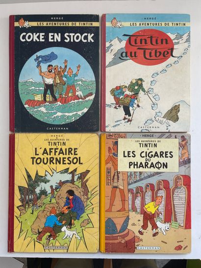 null Tintin - Set of 4 albums : Cigars, Affaire, Coke, Tibet. French original editions...