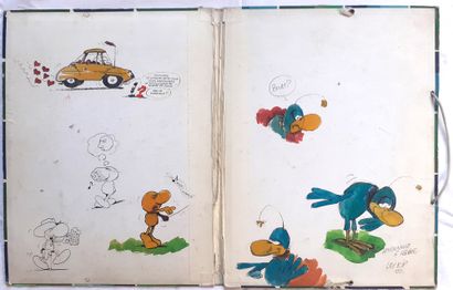 Roba/Ley Kip * Dedication: Set of drawings on a binder cover made by Ley Kip who...