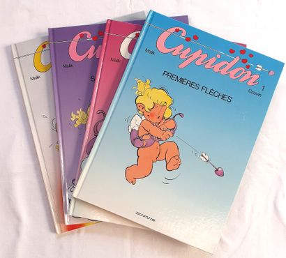 MALIK * Set of 4 dedications: Cupid 1, 2, 4, 5 decorated with beautiful color drawings...