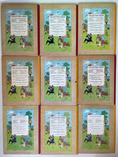 null Tintin - Set of 9 albums : Crab (B11, FR), 7 balls (B13, FR), Star (B13, FR),...