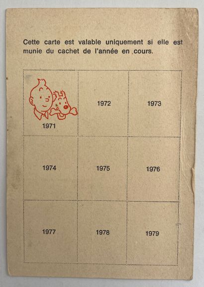 null Tintin - Club card : membership card of the Belgian Tintin Club (1971).
