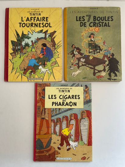 null Tintin - Set of 3 albums : Affaire Tournesol (French EO), Cigars of Pharaoh...