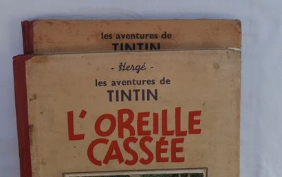null Tintin N&B - Ensemble de 2 albums : Congo (A3), Oreille cassée (A15). Etat moyen...