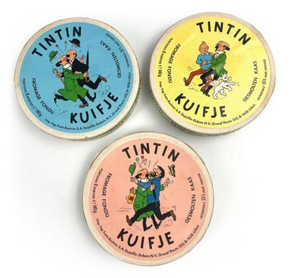 null Tintin - Set of 3 cheese boxes : Rare cardboard boxes edited by SA Dejaiffe-Dubois...