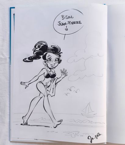 DAN * Dedication:
Le petit Spirou 15. First edition with a superb drawing representing
Mademoiselle...